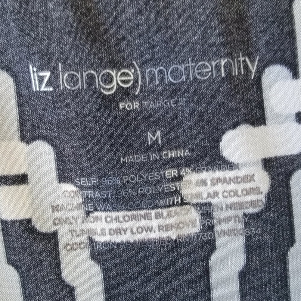Liz Lange Maternity Dress, Black/White/Light Grey/Purple, Size‎ Medium - Picture 4 of 4